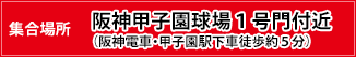 集合場所：阪神甲子園球場１号門付近（阪神電車・甲子園駅下車徒歩約５分）