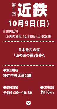 10/9 近鉄　日本最古の道「山の辺の道｣を歩く