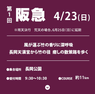 4/23 阪急　風が運ぶ竹の香りに深呼吸 長岡天満宮から竹の径  癒しの散策路を歩く